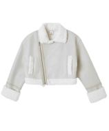 X-girl CROPPED FAUX MOUTON RIDER'S JACKET