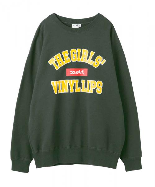 X-girl COLLEGE BOX LOGO SWEAT TOP