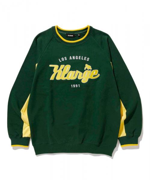 XLARGE TEAM LOGO 2TONE CREWNECK SWEAT | KENES