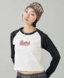 X-girl ROUGH MILLS LOGO RAGLAN L/S BABY TEE