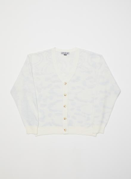 bal JACQUARD WOOL CARDIGAN （white） | labiela.com