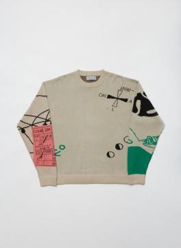 BAL JACQUARD COTTON CREWNECK SWEATER