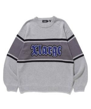 XLARGE STRIPED CREWNECK KNIT TOP