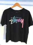 Stussy Women Checker Stock Boxy Tee