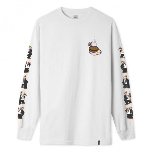 HUF Tシャツ Popeye ポパイ Pocket ホワイトクリーム L ハフ