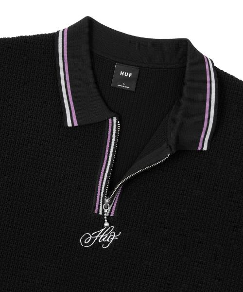 HUF CURSIVE SCRIPT ZIP POLO