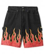 XLARGE FLAME DENIM PAINTER SHORT PANTS