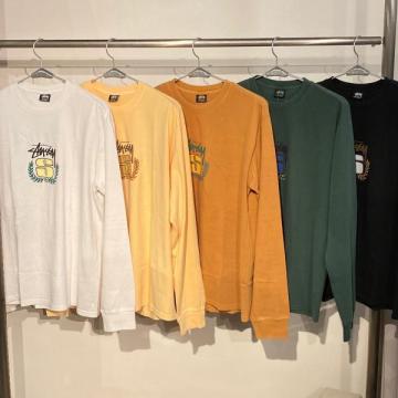 STUSSY S WREATH PIGMENT DYED LS TEE