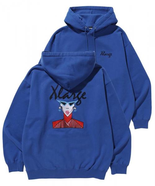XLARGE EMBROIDERY FACE PULLOVER HOODED SWEAT