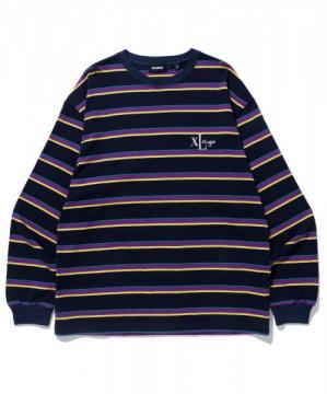XLARGE EMBROIDERED STRIPED L/S TEE