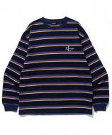XLARGE EMBROIDERED STRIPED L/S TEE