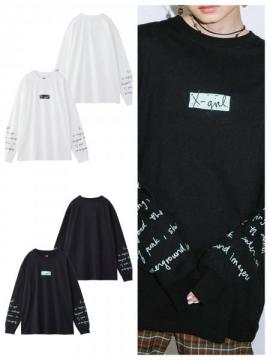 X-girl HANDWRITTEN L/S BIG TEE