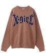 X-girl GOTHIC LOGO JACQUARD KNIT TOP