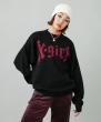 X-girl GOTHIC LOGO JACQUARD KNIT TOP