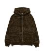 EMBROIDERED ALLOVER LOGO ZIP UP HOODED SWEATSHIRT