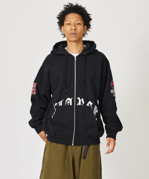 XLARGE OLD ENGLISH LOGO ZIP HOODED SWEATSHIRT