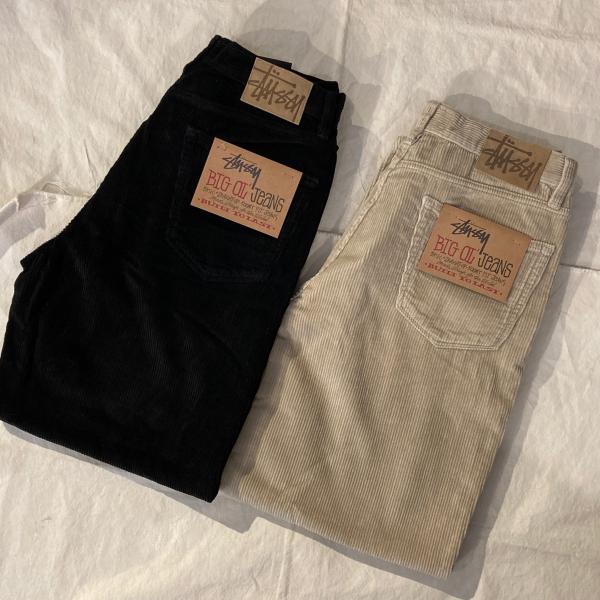 STUSSY CORDUROY BIG OL' JEANS 28カラーブラック