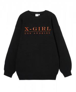 X-girl EMBROIDERED SERIF LOGO KNIT