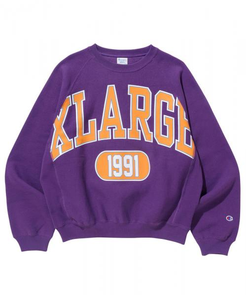 XLARGE x Champion COLLEGE RAGLAN CREW NECK SWEAT