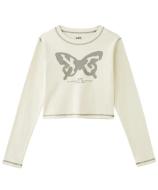 X-girl SPRAY BUTTERFLY PRINT L/S BABY TEE