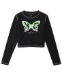 X-girl SPRAY BUTTERFLY PRINT L/S BABY TEE