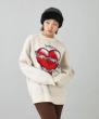 X-girl HEART BARBED WIRE JACQUARD KNIT TOP