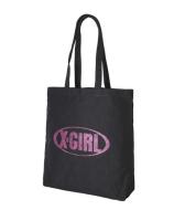 X-girl GLITTER OVAL LOGO CANVAS TOTE BAG