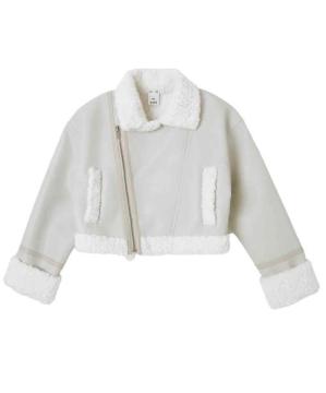 X-girl CROPPED FAUX MOUTON RIDER'S JACKET