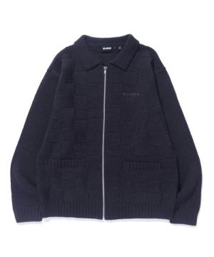 XLARGE SQUARE ZIP UP KNIT POLO