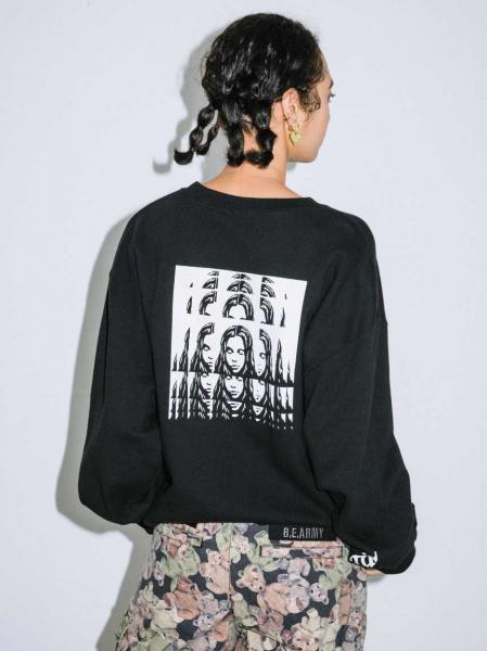 PSYCHEDELIC FACE CREW SWEAT TOP