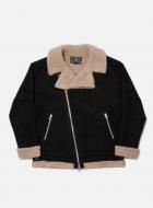 BAL FAUX SHEARING AVIATOR BIKER JACKET