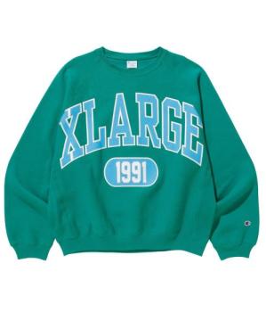 XLARGE x Champion COLLEGE RAGLAN CREW NECK SWEAT